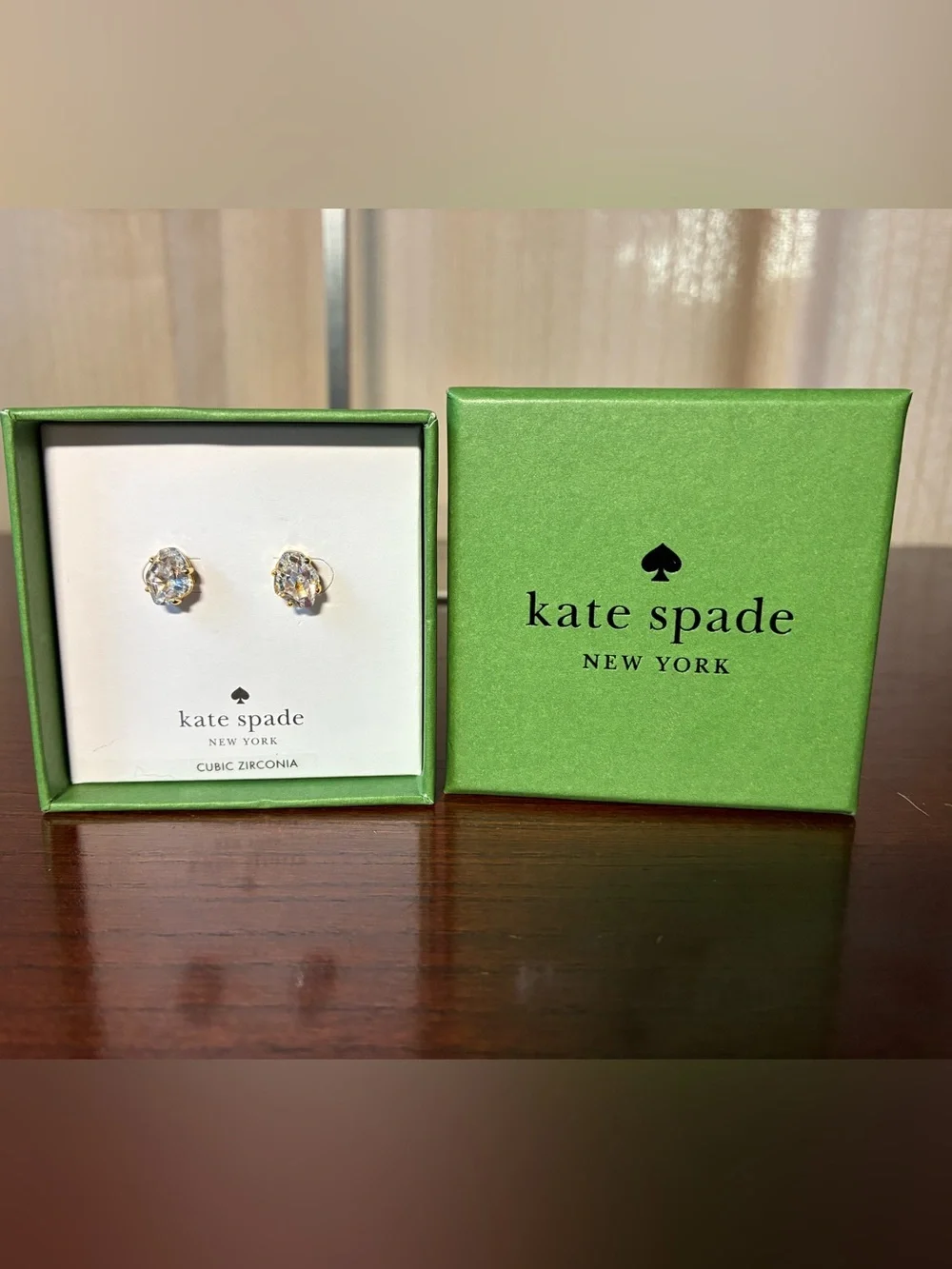 kate spade Treasure Trove Cubic Zirconia Oval Stud Earrings NWT